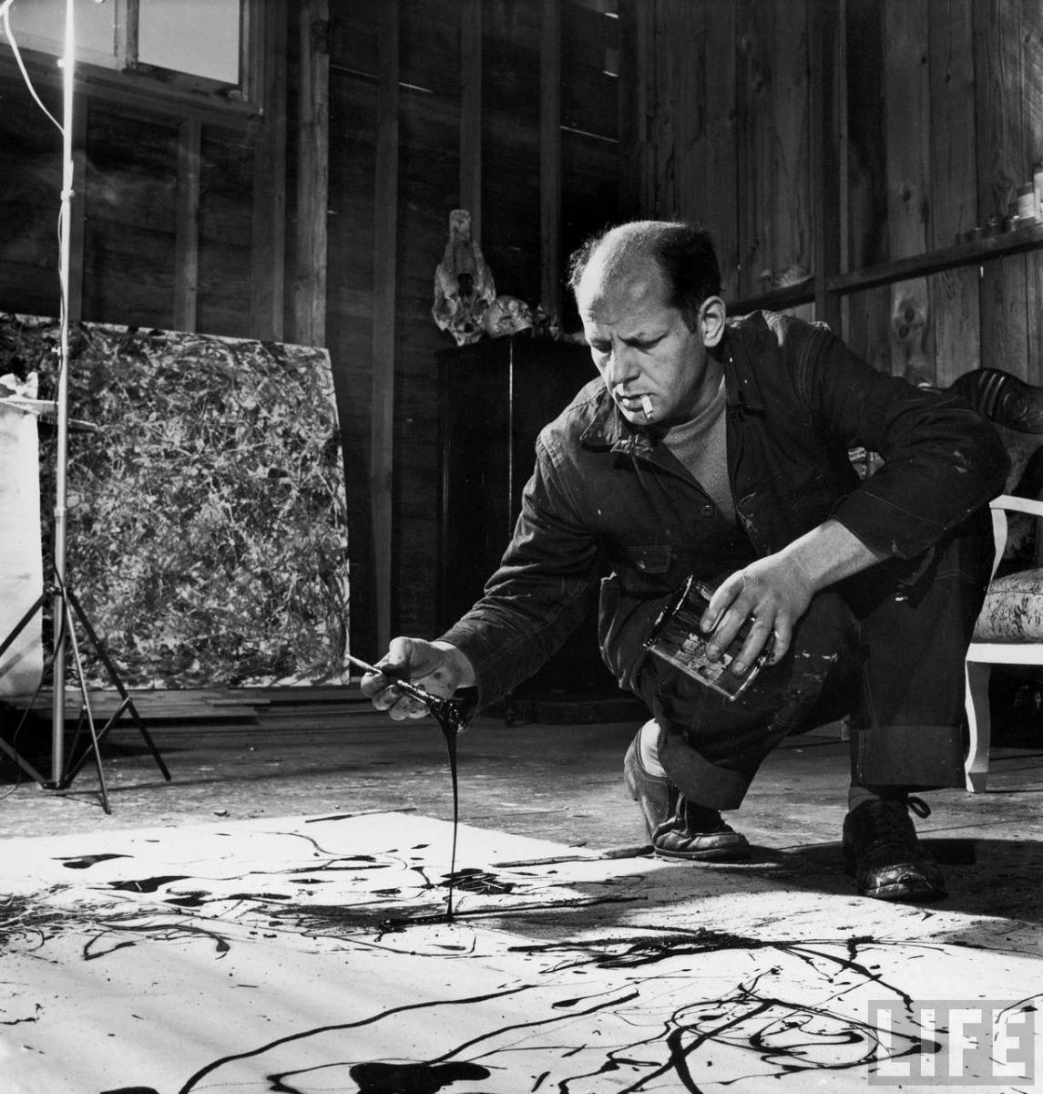 Jackson Pollock Working, Shot for Life Magazine, Photograph © Arnold Newman