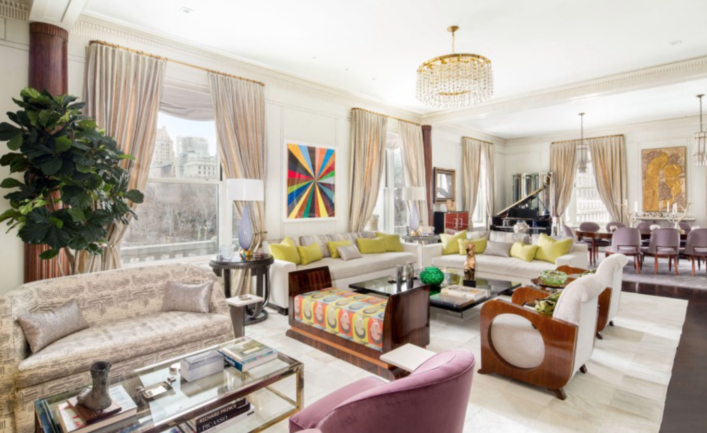 The 4,000-square-foot apartment offers 4 bedrooms, 13-foot ceilings and great views of Central Park.