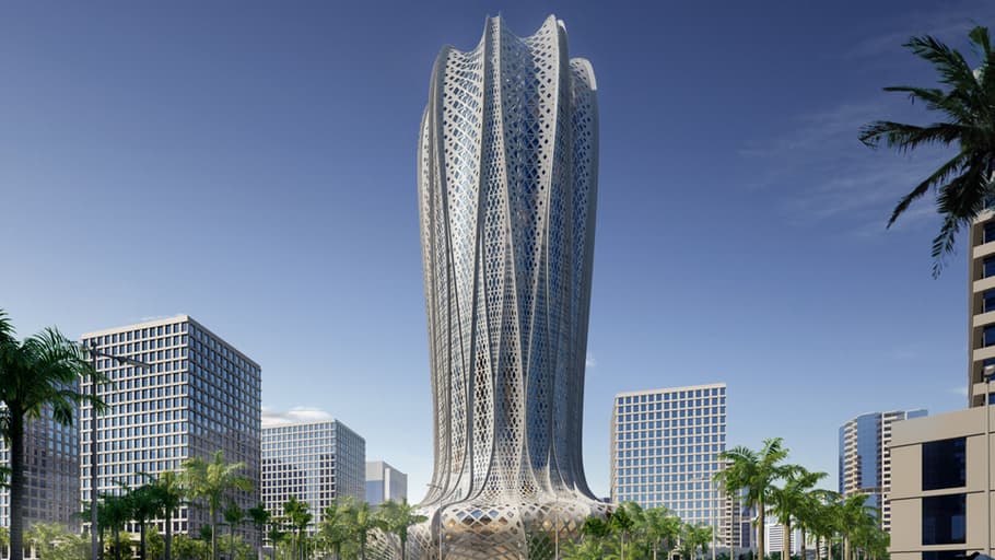 Zaha Hadid Architects Reveal FlowerShaped Tower in Qatar