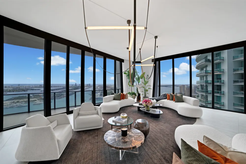 Penthouse residence at One Thousand Museum, Downtown Miami, positioned by Haute for buyer representation