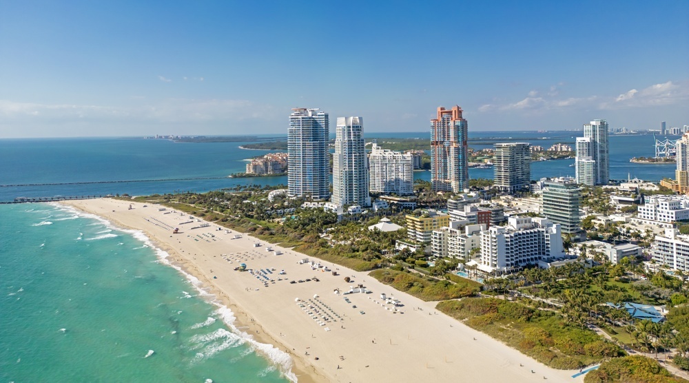 South of Fifth Miami Beach waterfront skyline