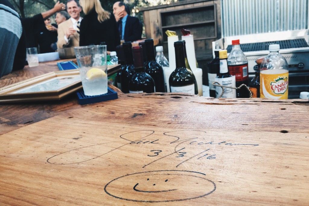 Jack Nicklaus left his mark at the newly inaugurated Grove Bar located between the ninth and tenth fairways