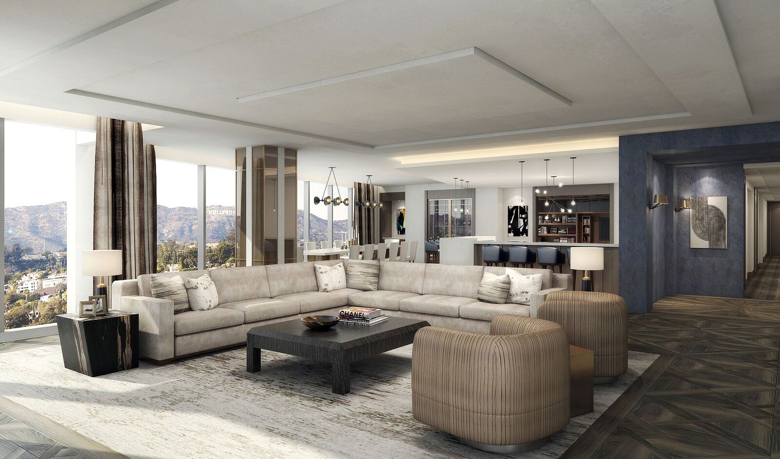 Above the penthouses