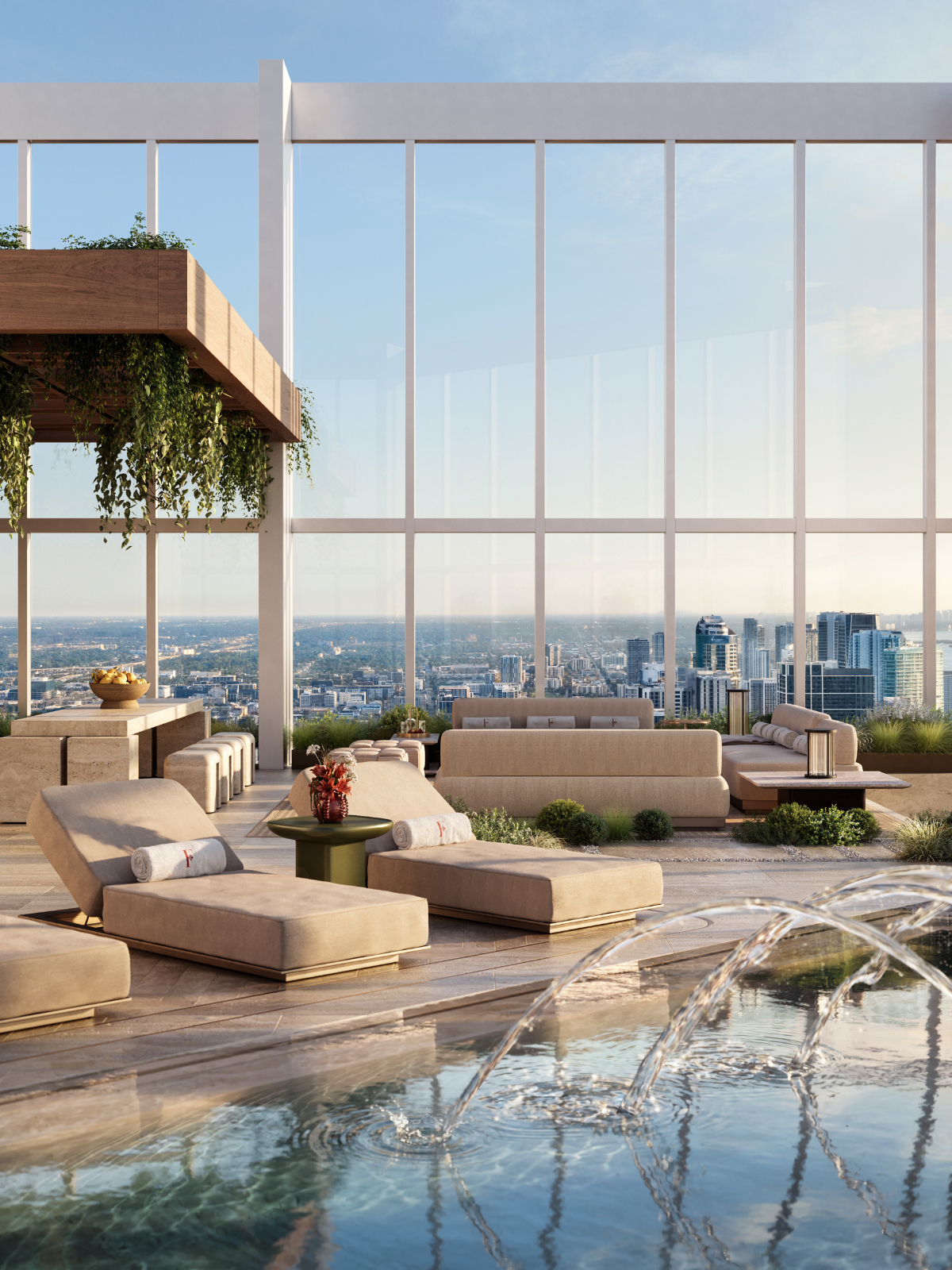 Rooftop pool terrace in the penthouse collection at Faena Residences Miami