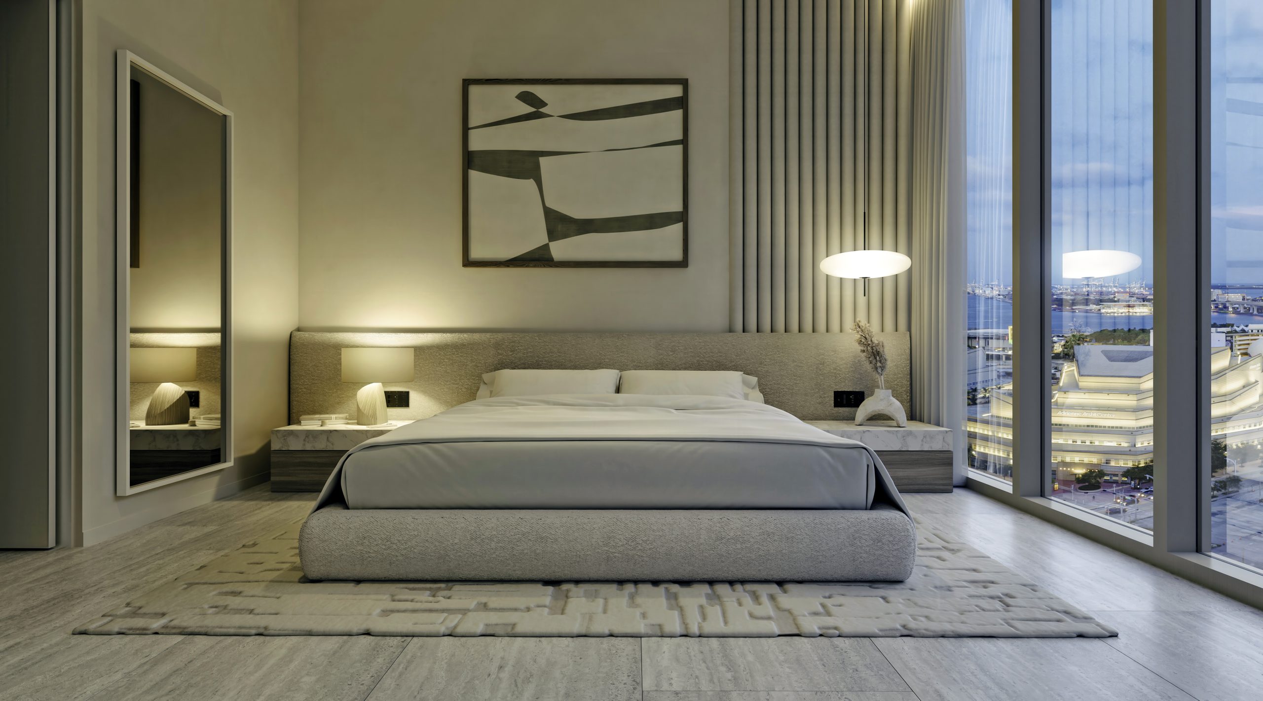 14 ROC residence bedroom with bay view rendering