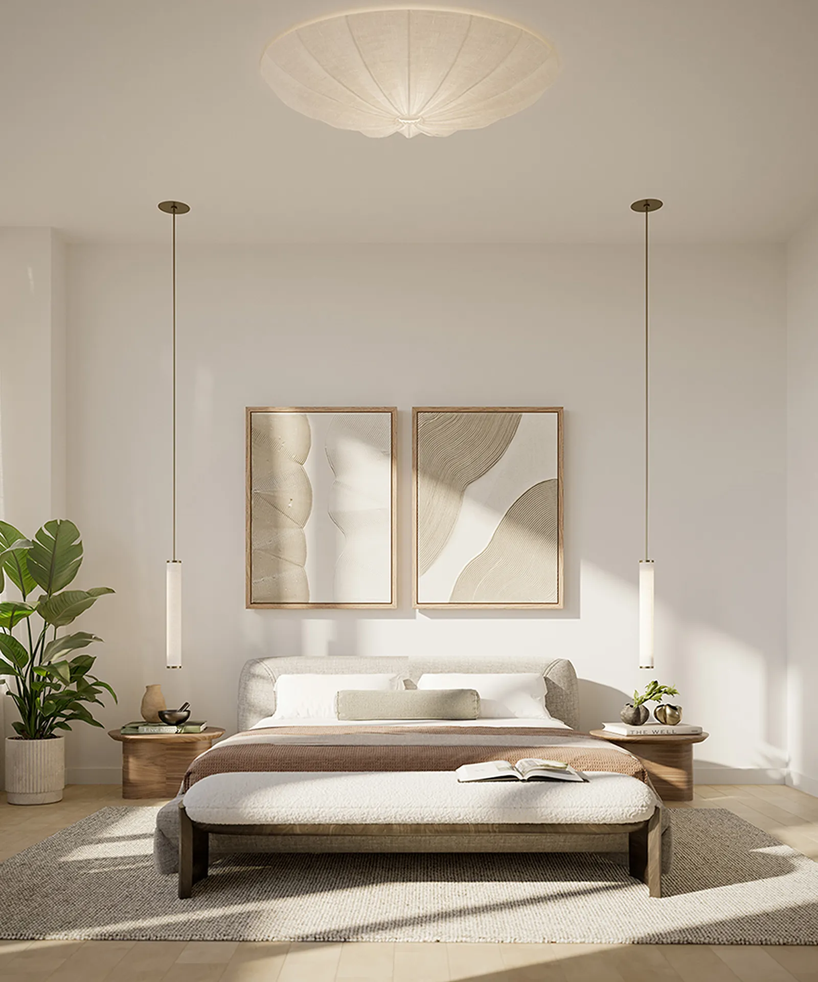 Primary bedroom at THE WELL Coconut Grove where red light therapy is integrated into the closet