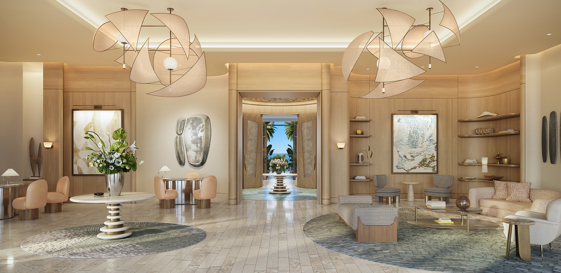 Hotel lobby at The St. Regis Resort & Residences, Bahia Mar