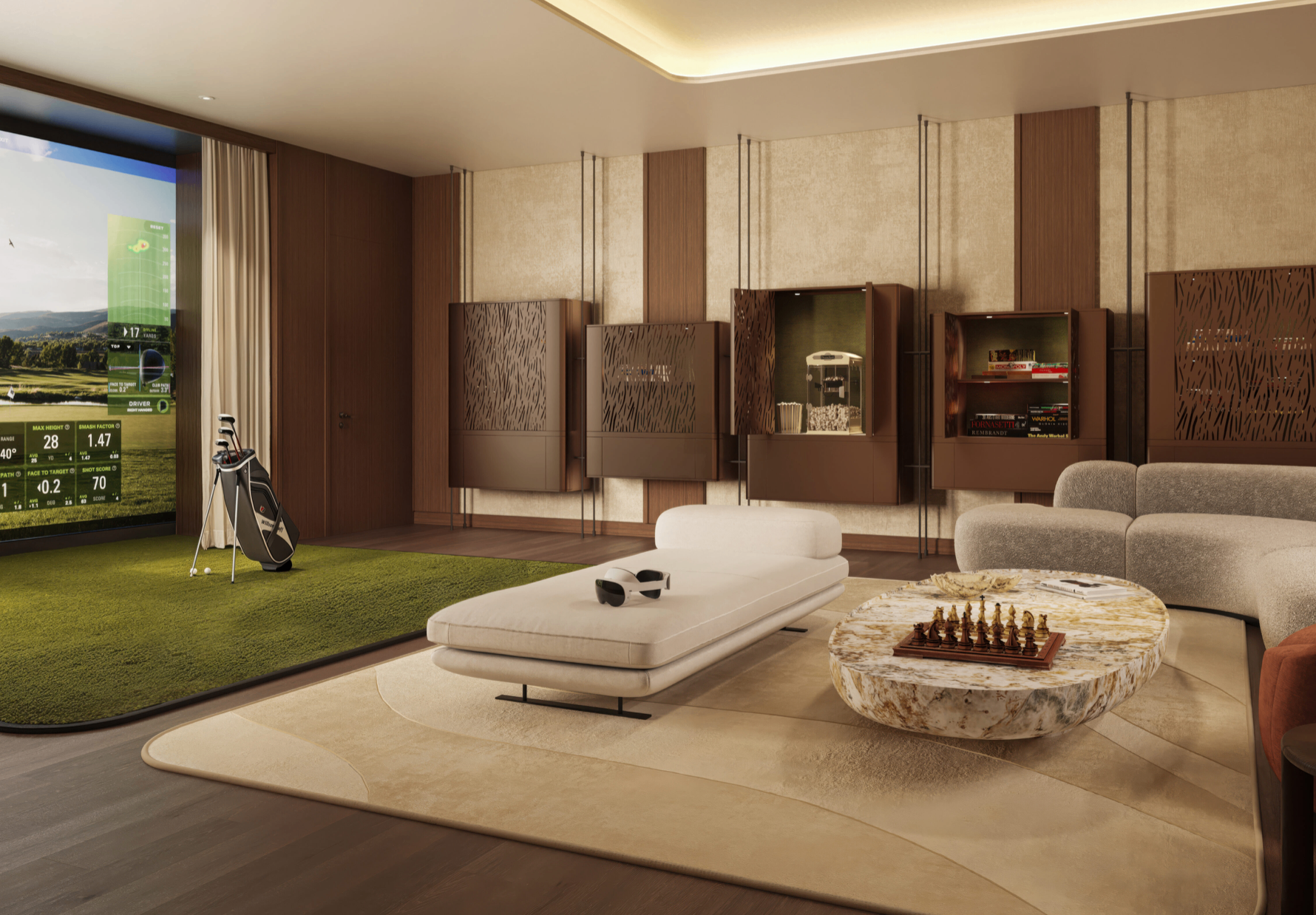 Branded residence interior boardroom showing flow and layout