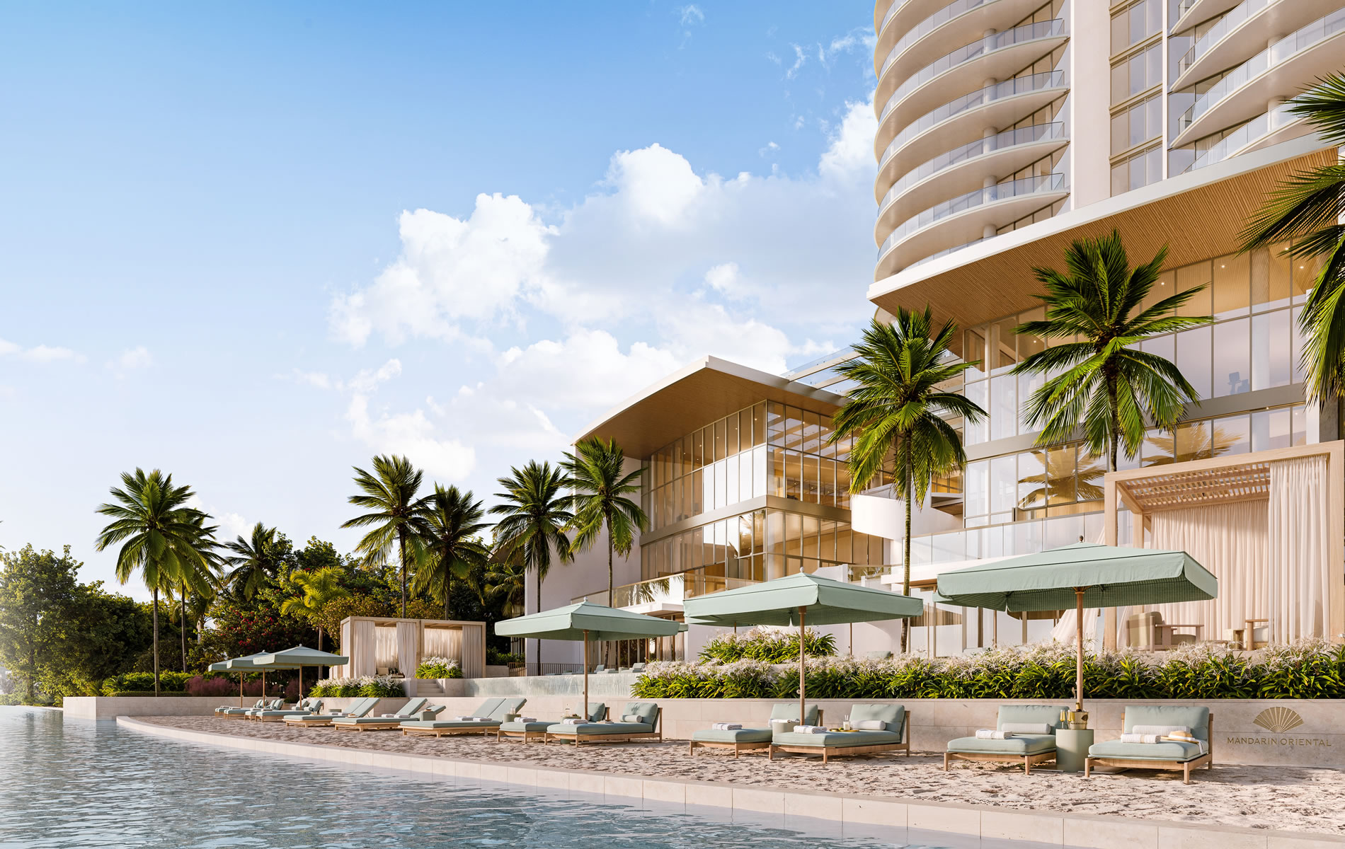 Mandarin Oriental Residences West Palm Beach resort-style amenity deck
