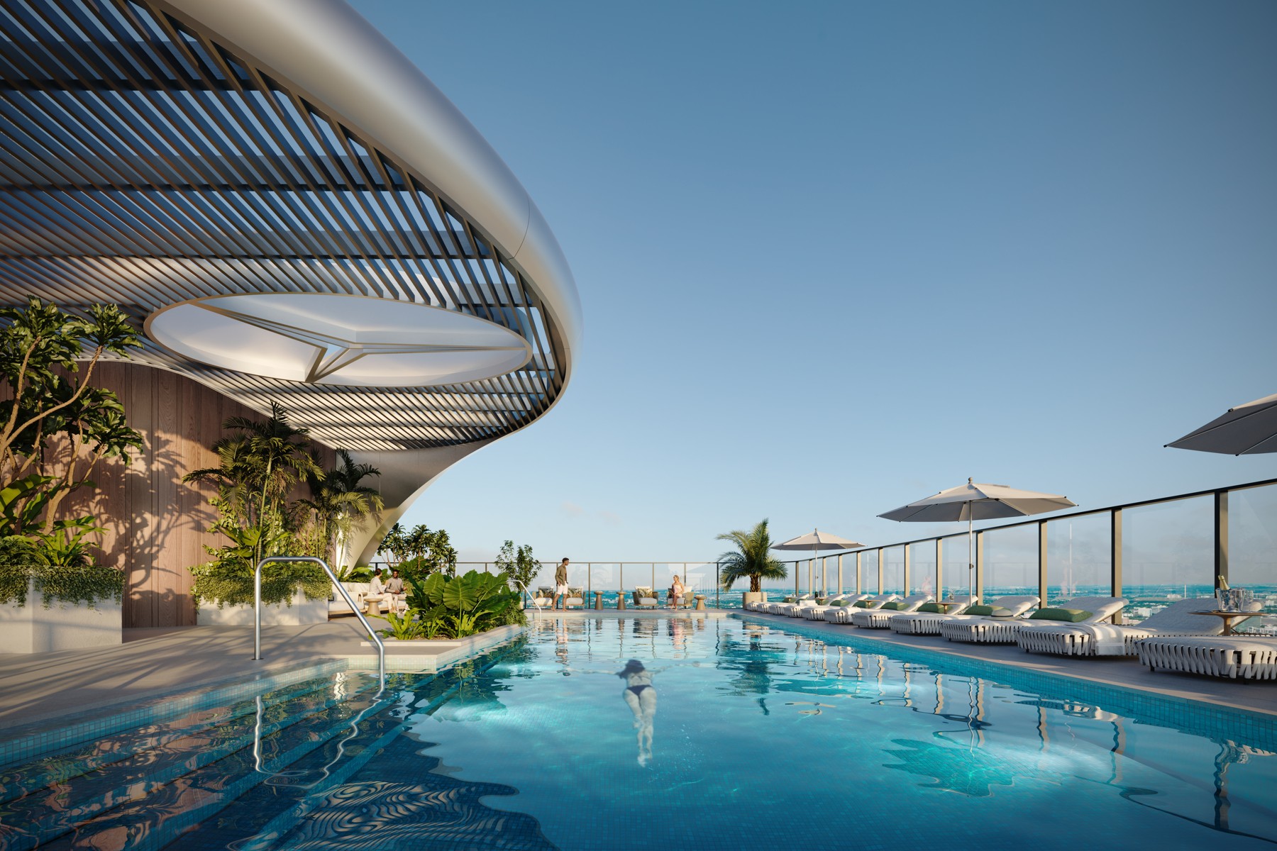 Mercedes-Benz Places Miami: private residents’ rooftop pool (artist’s rendering)