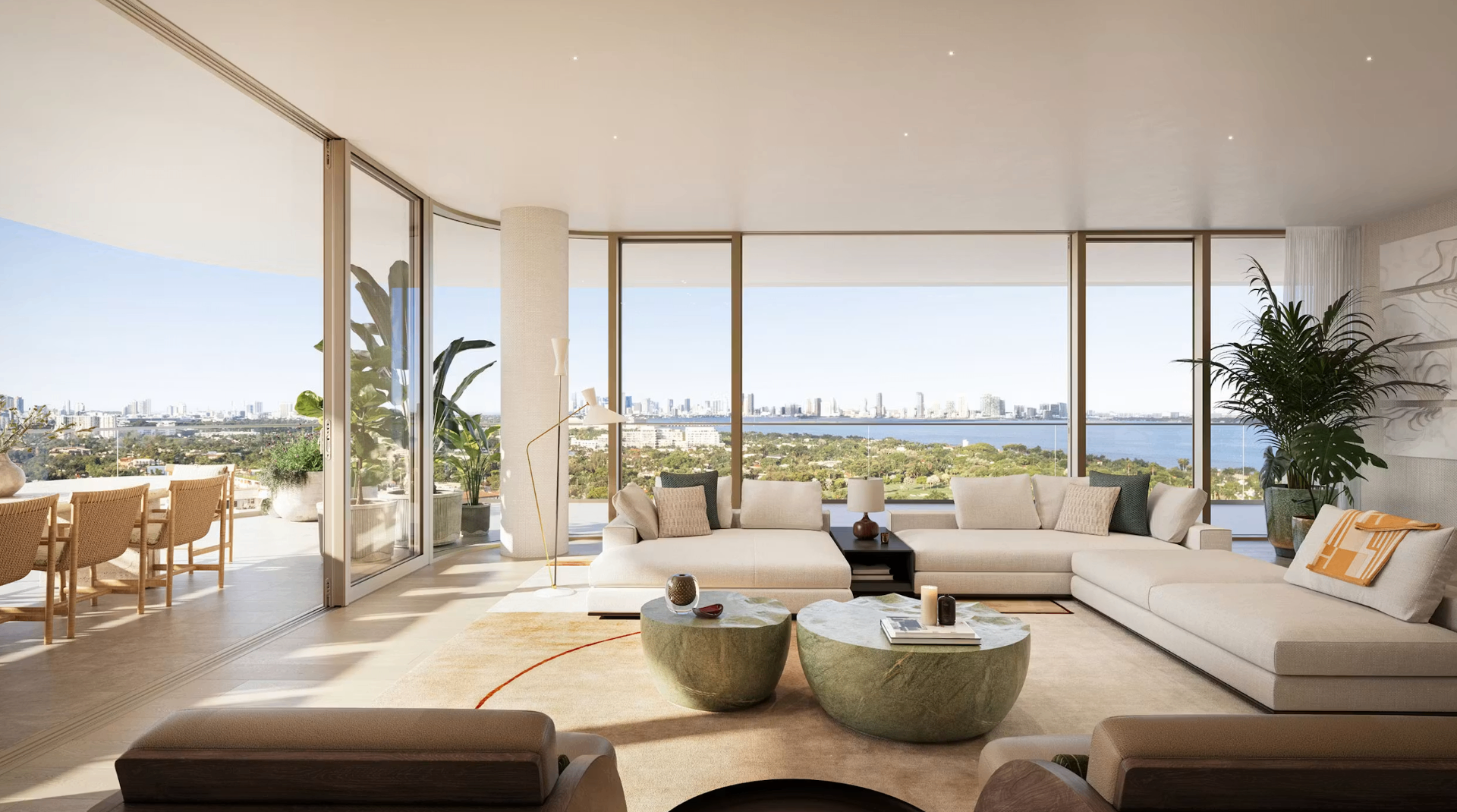 Finished luxury residence interior in a delivered South Florida tower