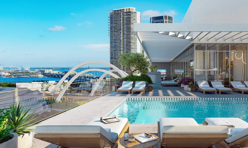 14 ROC rooftop pool with Biscayne Bay views