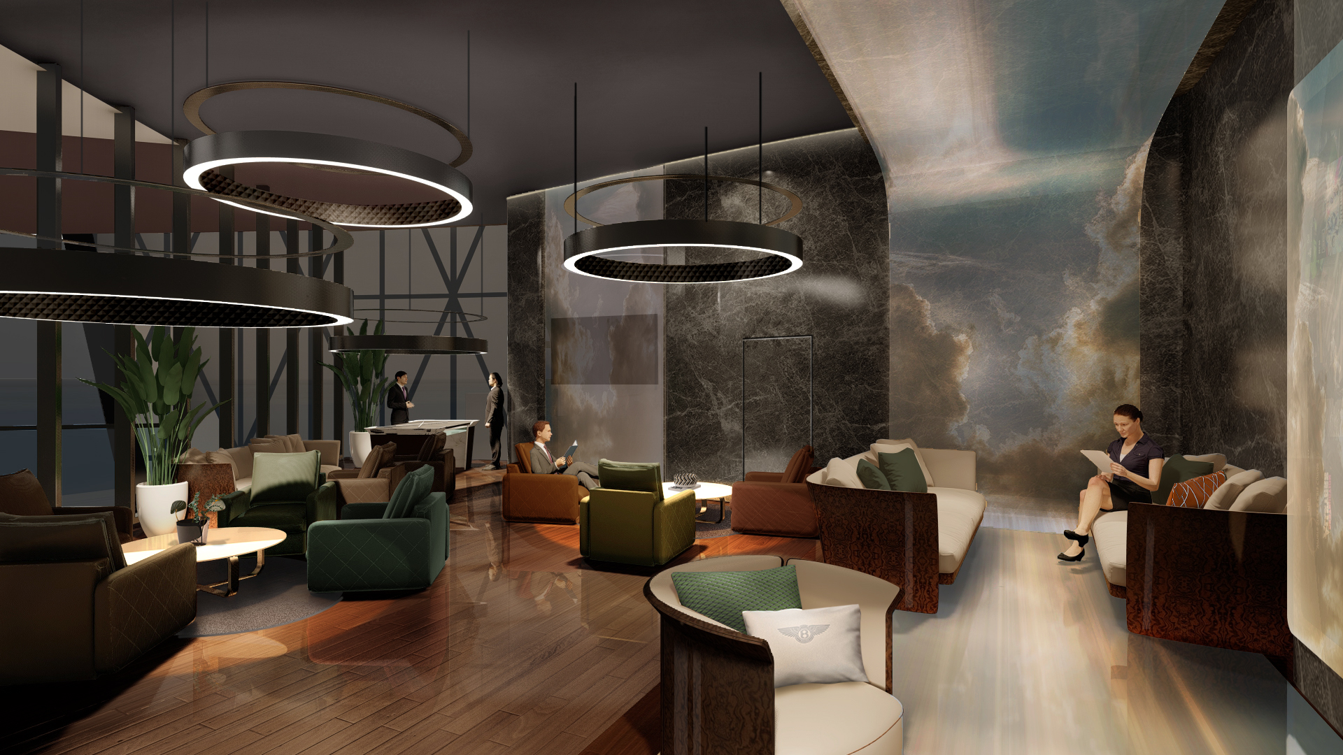 Bentley Residences Sunny Isles Beach — cigar lounge interior, Sunny Isles Beach, FL