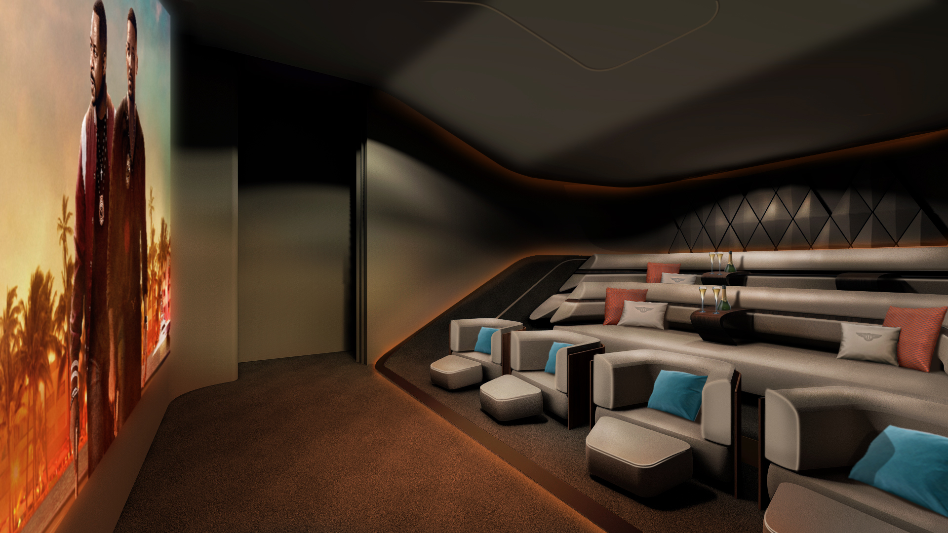 Bentley Residences Sunny Isles Beach — private cinema / screening room interior, Sunny Isles Beach, FL